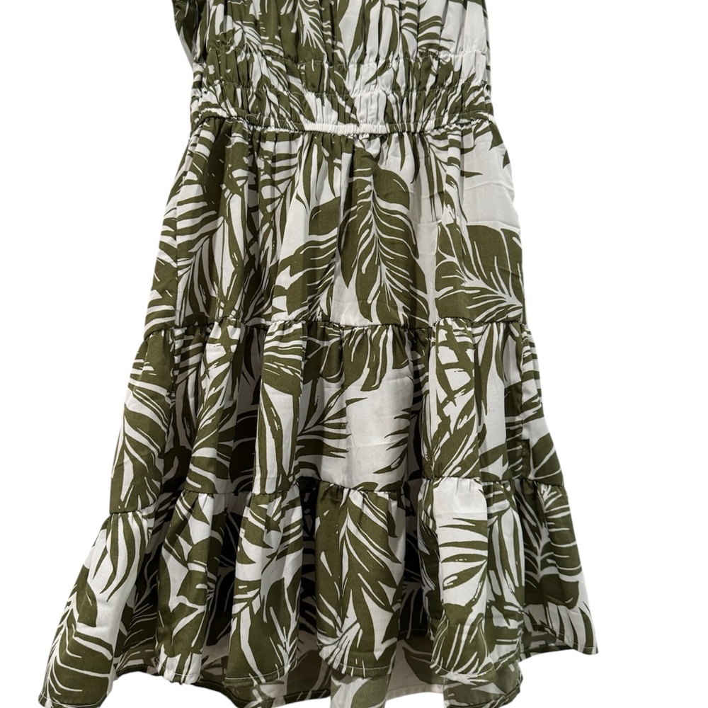 Blush Green Tiered A-Line Midi Skirt